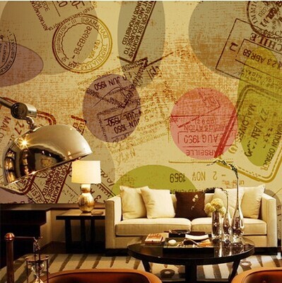 大型壁画欧式个性简约复古时尚客厅卧室电视墙酒吧ktv 咖啡厅壁纸