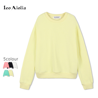 Leo Aiolia2015欧美新款卫衣加绒女冬季套头上衣休闲长袖打底衫女