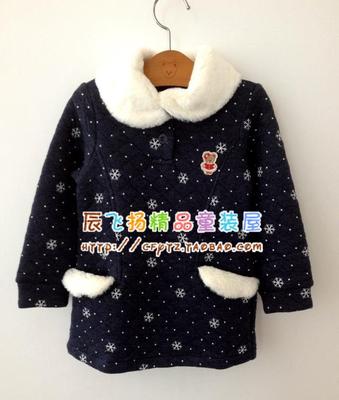 特价~PAW14年冬韩国专柜正品女童圣诞夹棉卫衣裙 支持验货