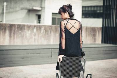 2015年夏季新款 原创设计 AKI系列拼纱荡摆外套