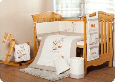 澳斯贝贝新生儿床品套件婴儿床上用品套件全棉床单儿童床上用品