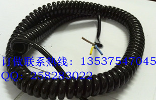 电源线3*0.5拉伸直5米纯铜三芯弹簧线 弹性线 螺旋电缆 耐磨电线