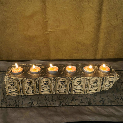 中式复古创意饰品婚庆道具风灯浪漫烛光晚餐蜡烛台佛灯烛台平和