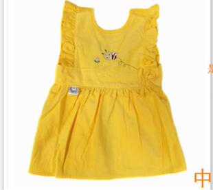 2件包邮韩版裙式儿童无袖反罩衣婴幼儿防水罩衣灯芯绒宝宝反穿衣