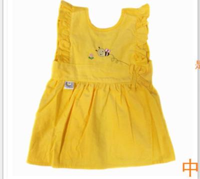 2件包邮韩版裙式儿童无袖反罩衣婴幼儿防水罩衣灯芯绒宝宝反穿衣