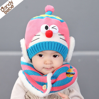 6-12个月韩版冬季婴儿女宝宝帽子秋冬1-2岁儿童女童围巾套装男潮