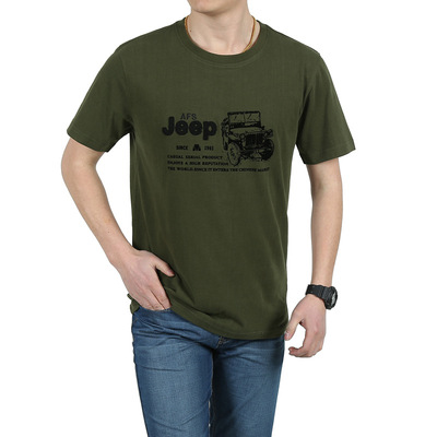 AFS JEEP/联邦吉普王 2015新款 男士休闲短袖T恤  男圆领T恤