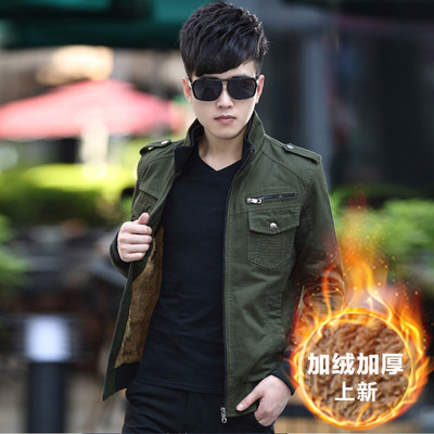 男士外套夹克男青年韩版修身男装2015冬季新款休闲加厚立领男上衣