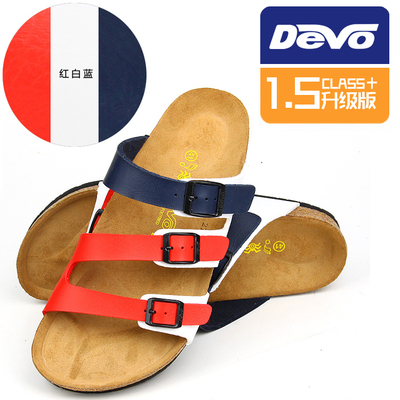 新款Devo软木舒适鞋凉拖鞋加大码潮韩版时尚夏季男拖鞋博肯一字拖