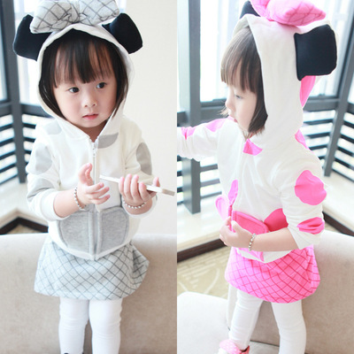 1-2-3-4岁半女童秋装2014韩版新款女宝宝童装裙裤套装婴儿衣服