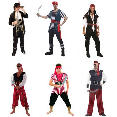 万圣节COS成人派对表演服装成人海盗角色装扮服豪华海盗套装