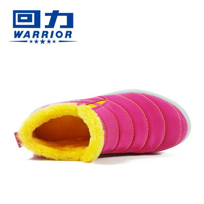 Warrior/回力童鞋冬季新款男女款儿童加绒套脚防滑保暖鞋WBN-1082