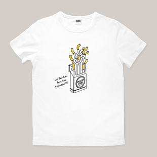 ToBeMe-原创设计个性短袖T恤宽松 创意趣味 公益【远离烟草】男款