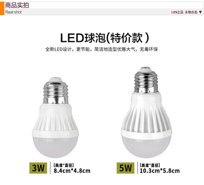 led灯泡E27螺口 家用照明球泡灯3w5w超亮节能玉米灯 大功率工程灯