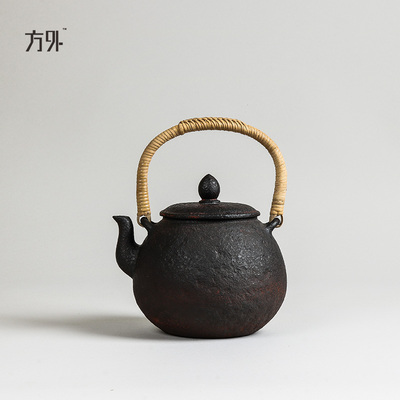 粗陶仿铁壶煮茶壶烧水壶电陶炉炭炉可用茶道陶壶 两款