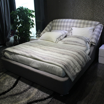 实拍布艺床 全拆洗布床现代简约1.8米双人床 可储物软床 布艺软床