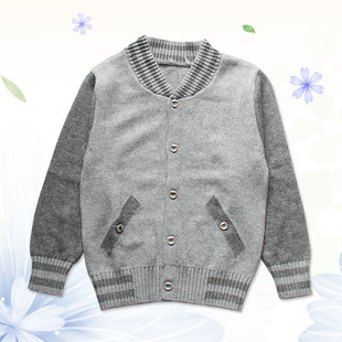 冬装新款孩子儿童羊绒针织衫 男童开衫外套V领毛衣韩版羊绒衫促销
