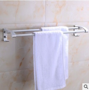 新品 太空铝浴巾架毛巾架卫浴挂件 双杆毛巾挂五金氧化处理