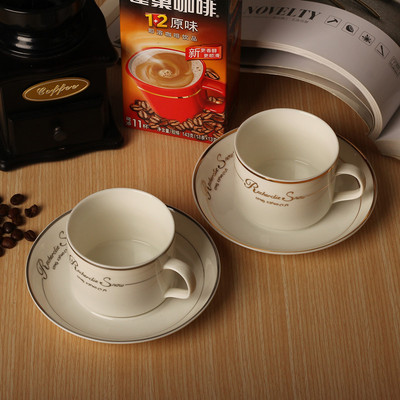 欧式陶瓷咖啡杯套装 高档金银边 创意6件套 卡布奇诺浓缩拿铁批发