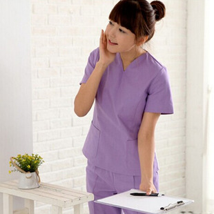 麦牙堂 韩版套医师服护士服装紫色美容服洗手衣女口腔医生服装