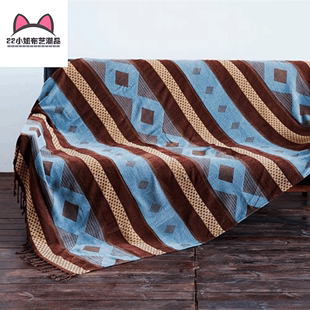 新品沙发床套尼泊尔防尘罩毯子多功能盖毯披巾东南亚雪尼尔线织毯