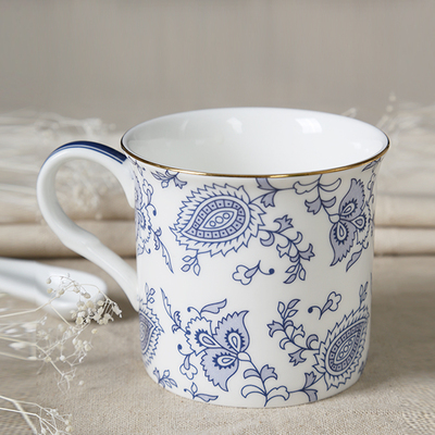 创意英国高档骨质瓷morris田园复古早餐牛奶陶瓷情侣马克咖啡杯子