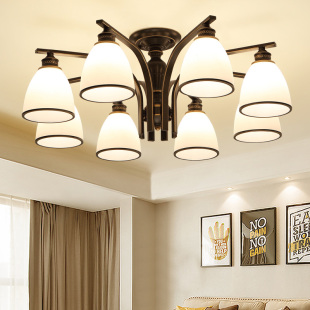 吸顶美式铁艺吊灯经典创意简约客厅灯餐厅北欧卧室欧式灯具