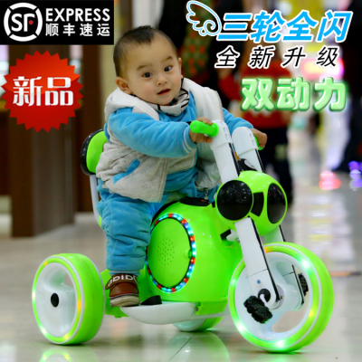 新款太空狗儿童电动车童车摩托车卡丁车宝宝可坐玩具车电瓶瓦力车
