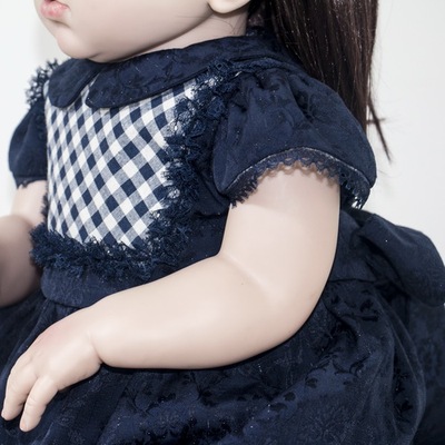 新款原创高级定制女童装宝宝蓝色公主连衣裙小萝丽棉生日裙1-2岁