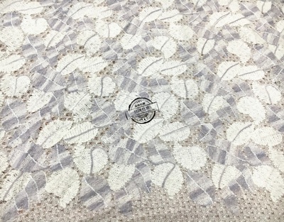 韩国秋冬 混纺毛织毛线叶子绣花面料 蕾丝欧美高端服装布料