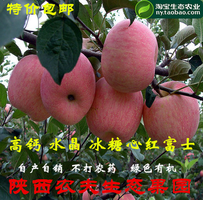 陕西新鲜红富士苹果水果10斤包邮洛川媲美阿克苏比山东烟台好
