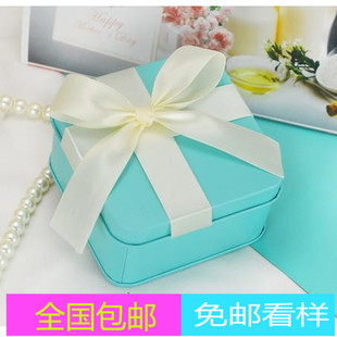 TIFFANY蓝色高档喜糖盒 欧式创意个性方形小号结婚铁盒子