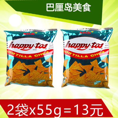 印尼原装进口哈皮兔芝士薯片玉米片 55gX2 膨化 休闲儿童零食品