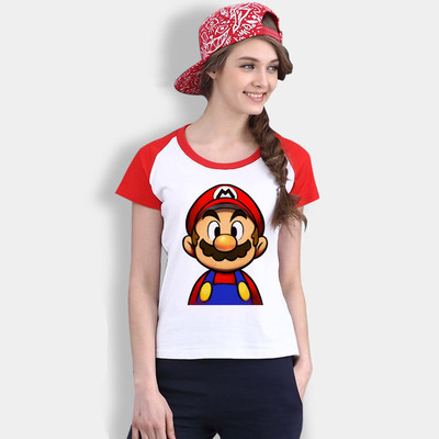 女夏季撞色卡通游戏周边红帽子水管工超级玛丽T恤日系马里奥短袖T