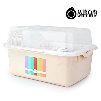 碗柜塑料带盖箱餐具沥水架厨房置物架碗筷收纳盒放碗架碗碟架盘子