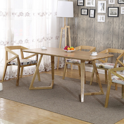 北欧宜家小户型 设计师桌现代原木餐桌椅组合 一桌四椅特价包邮