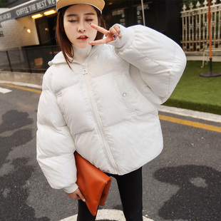 2015韩版冬装新款 东大门连帽纯色面包服保暖蝙蝠袖加厚棉服衣女