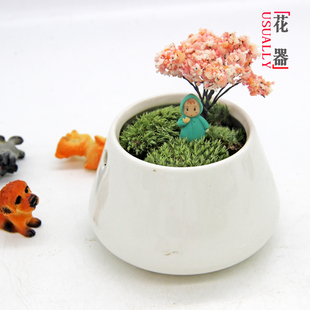 陶瓷花盆 创意花盆白色多肉植物花盆现代简约特大小种花盆火山口