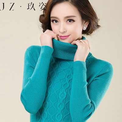 专柜正品2015冬代购新款针织衫高领打底纯色羊毛衫套头毛衣女品牌