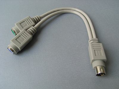 数据线#一拖二PS2圆口工控机嵌入式主板Y型Cable键盘鼠标研华转接