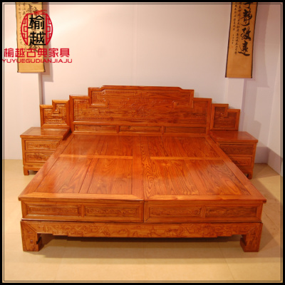 组合雕花1.8大床 仿古明清古典家具 促销实木板床中式双人床
