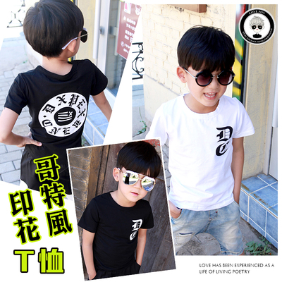 爱上秀2015夏季新款韩版潮儿童男童半袖T恤中大童半袖T恤F523