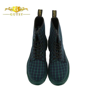 香港GUTSY帆布情侣靴1460英伦绿黑色格子8孔正品短靴女靴马丁靴