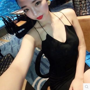 2015韩版新款吊带性感夜店短裙女装夏季夏裙修身显瘦露背连衣裙潮
