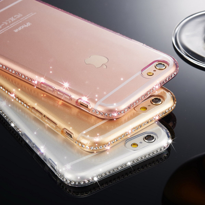【天天特价】苹果手机壳边钻透明4.7软iphone6s新款6plus防摔硅胶