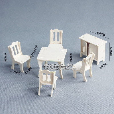 木质拼装模型木头仿真组装儿童玩具DIY6-7岁女孩迷你家具餐桌椅柜
