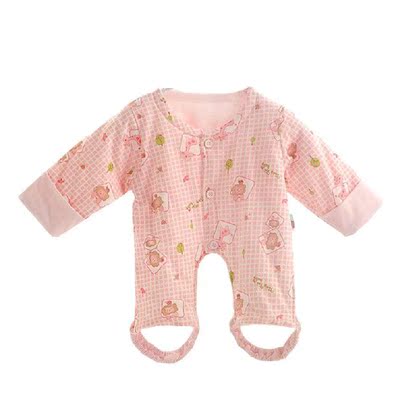 童泰D80030薄棉连脚半背衣防尿湿防受凉婴儿用品必备薄棉衣