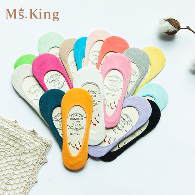 Ms．King夏季日系薄款浅口硅胶防滑隐形船袜女盒装袜