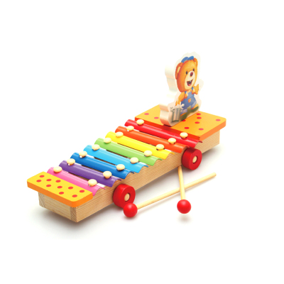 木制玩具 音乐教具 小熊早教儿童玩具八音琴宝宝手敲琴