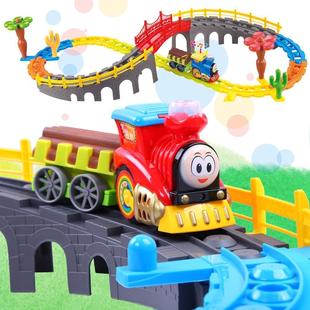 儿童电动火车轨道车 托马斯小火车头套装 赛车轨道男孩玩具汽车